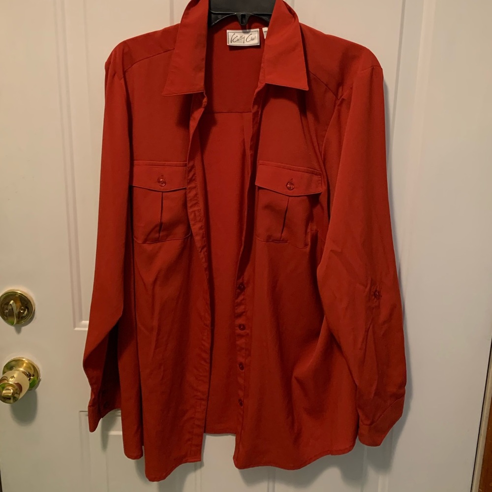 Orange Kathy Che button down 18/20W